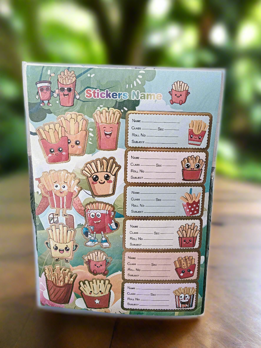 French Fries Name Slip with Sticker